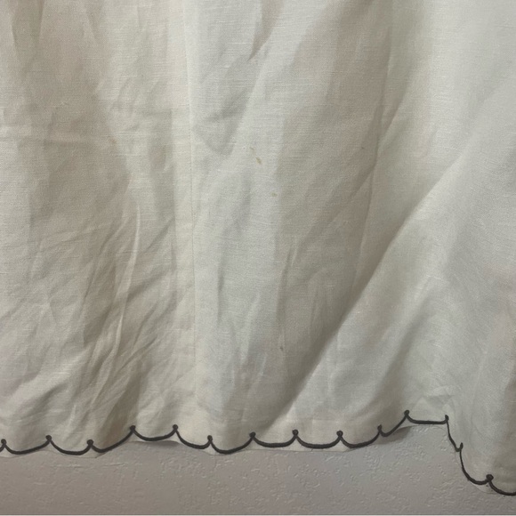 Jessica Howard Linen Blend Embroidered Dress Vintage Bow Tea Party size 8 - Picture 6 of 9